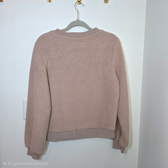 Abercrombie and Fitch Sherpa Fleece Women's Size M Mauve Pink Soft Sweatshirt - Picture 6 of 8